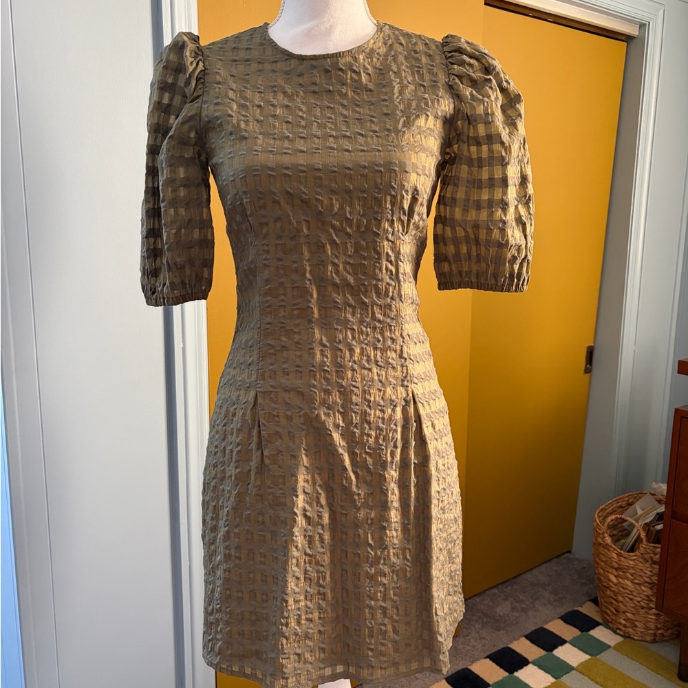 Paris Atelier & Other Stories Textured Puff Sleeve Dress